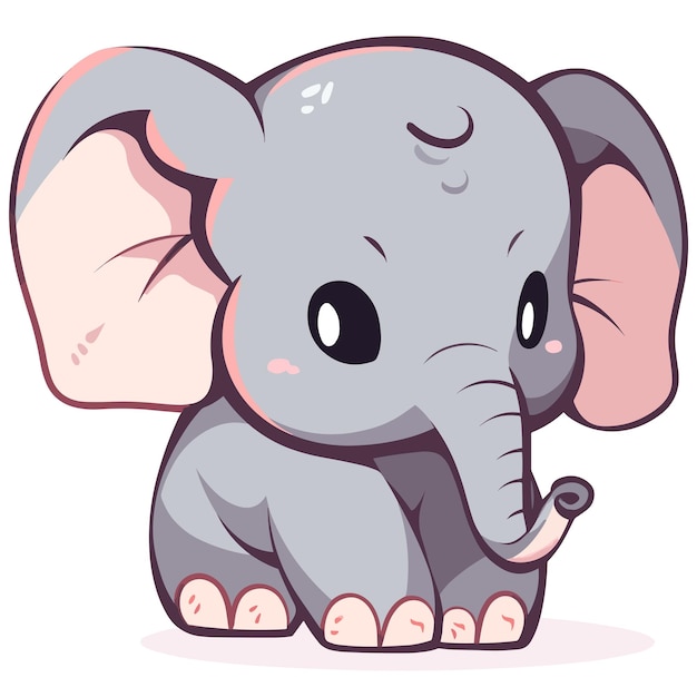 Vector a cute elephant vector illustration