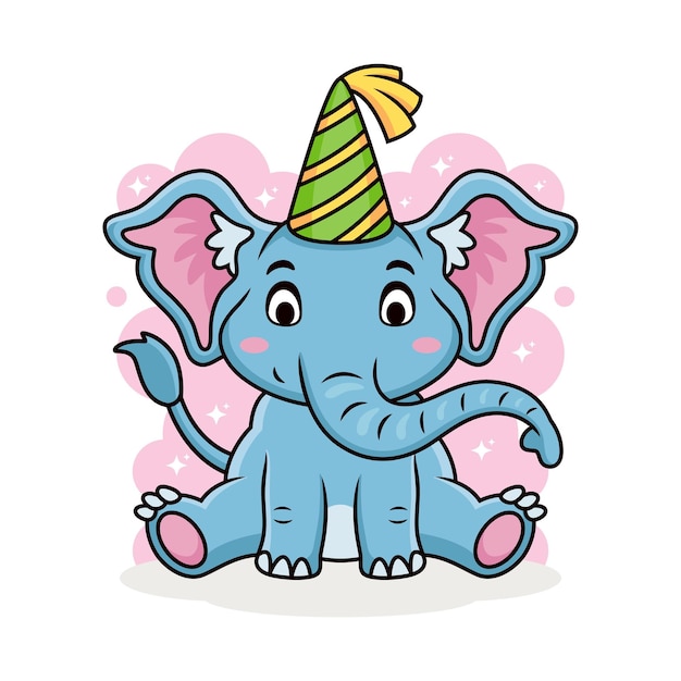 Cute elephant with funny expression Animal vector icon illustration isolated on premium vector