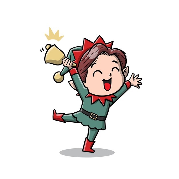 Vector cute elf cartoon character