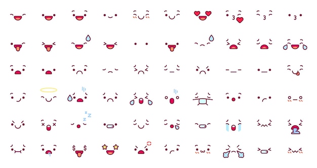 ベクトル かわいい絵文字の顔