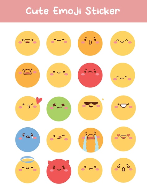 Cute emoji vector illustration