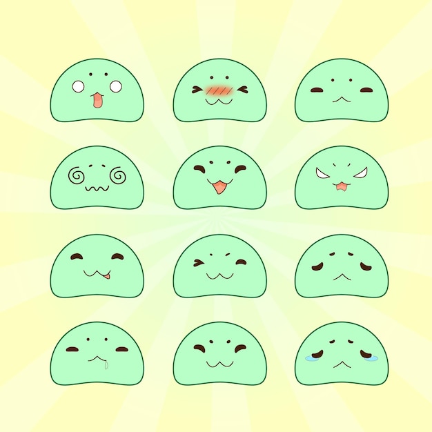 귀여운 이모티콘 만화 일러스트 레이션