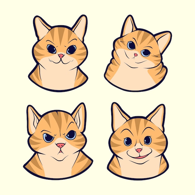 Vector cute emoticon cat vector art