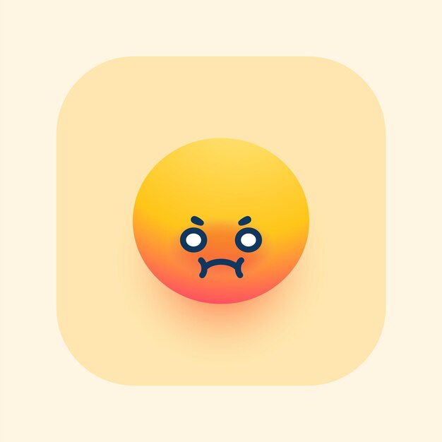 Vector cute enraged face emoji