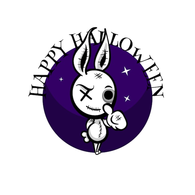 Cute evil rabbit halloween woodoo sewing toy