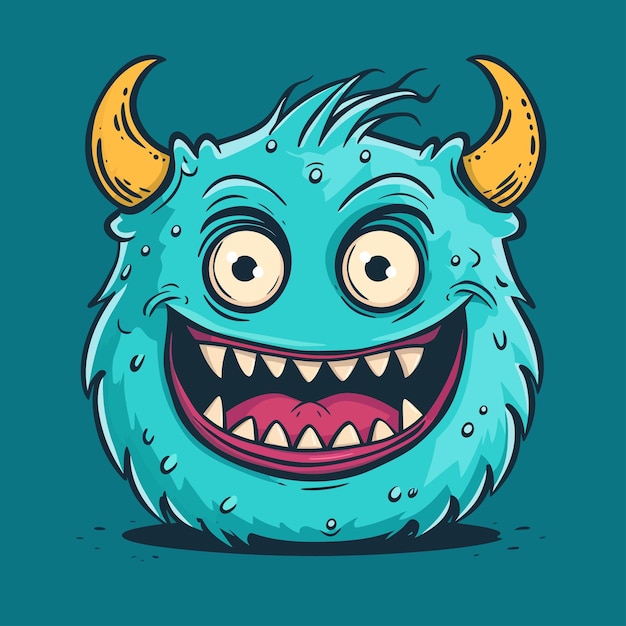 Vector cute_evil_smiling_monstervector_illustration