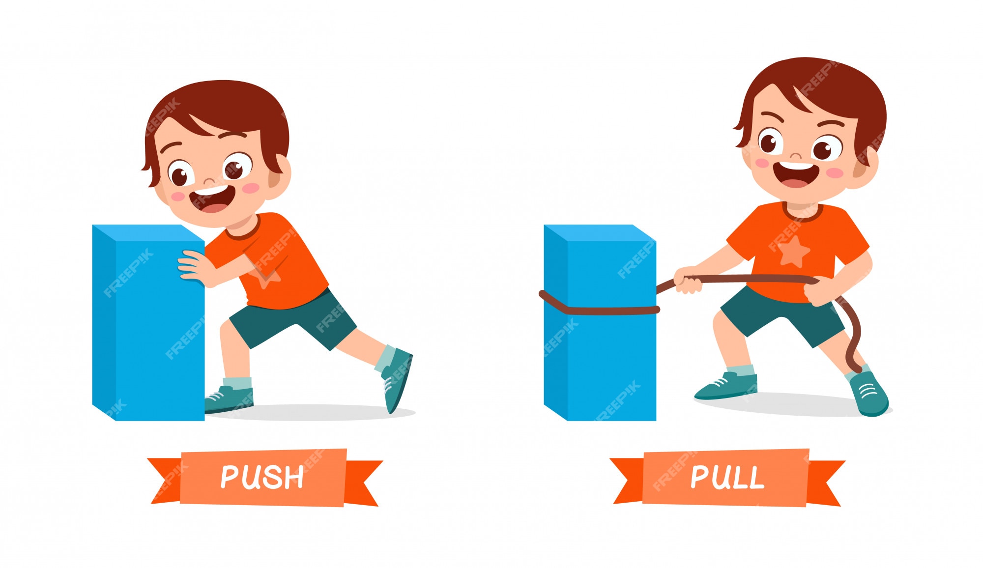 Push And Pull Forces Clipart People