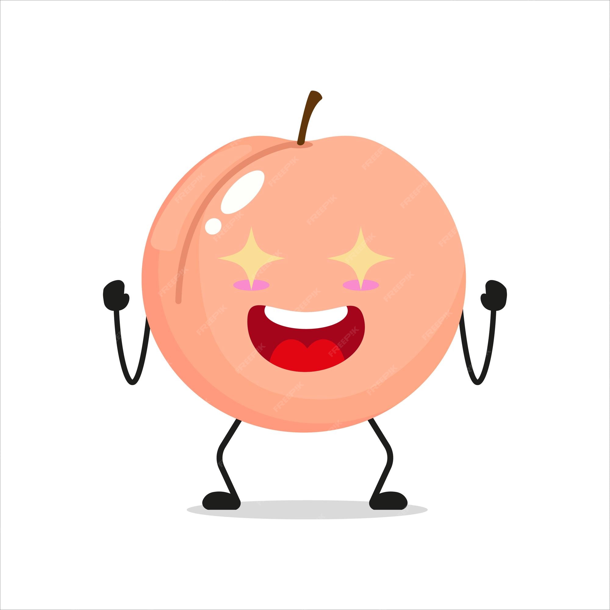 Peach cartoon emoji icon eggplant emoticon Vector Image