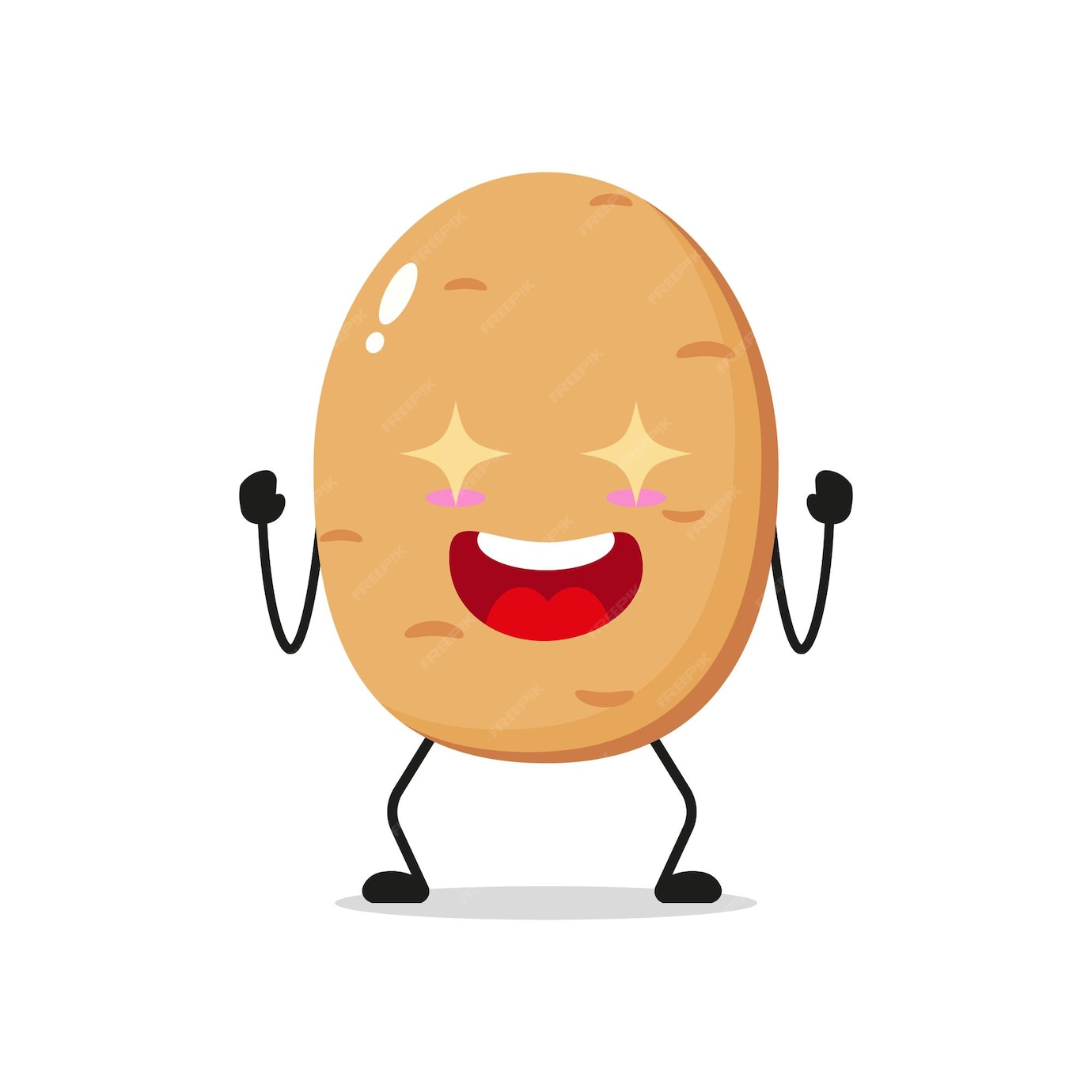 Premium Vector | Cute excited potato character funny electrifying ...