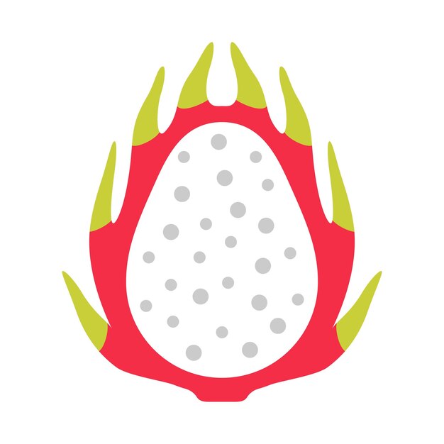 Vettore piccola frutta del drago esotica isolata icona vettoriale colorata illustrazione luminosa di una singola frutta