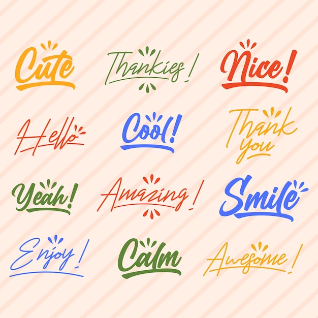 Cute expression words template