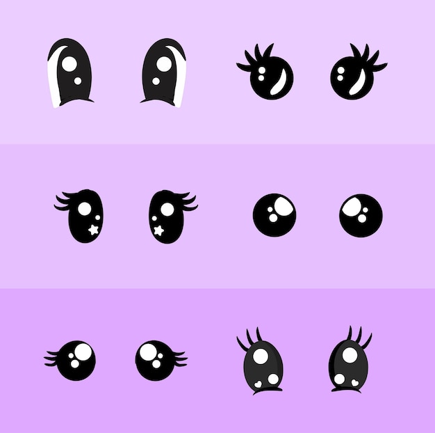 Cute eyes drawing set