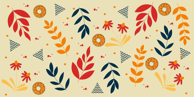 cute fabric pattern design with flower and leaf elements.abstract background.