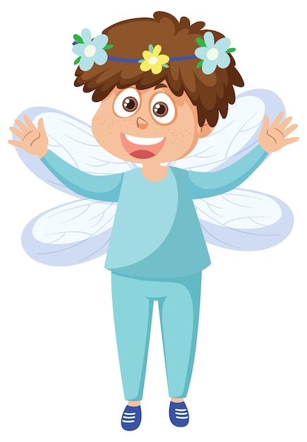 Cute fairy boy cartoon character