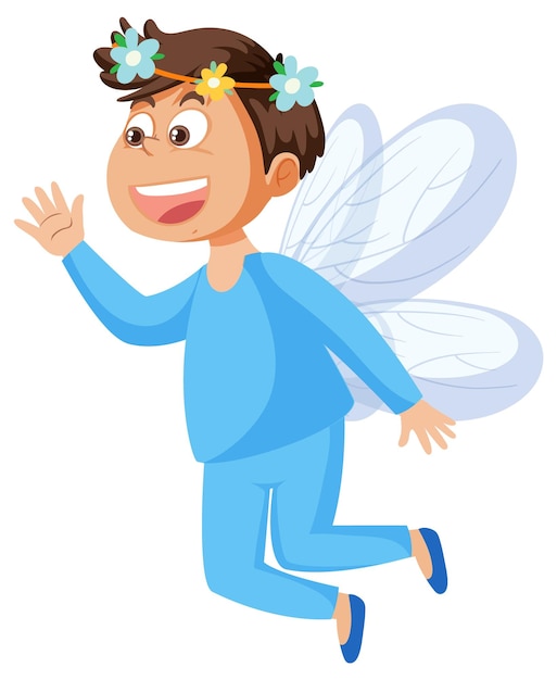 Cute fairy boy cartoon character