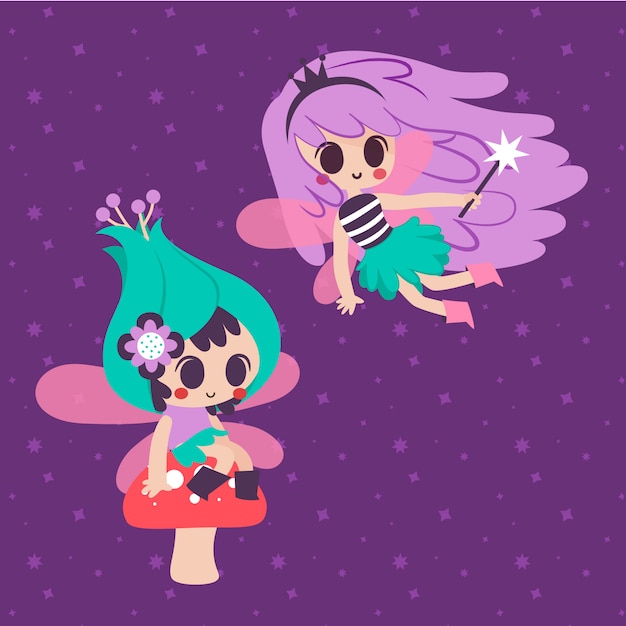 Vector cute fairy character