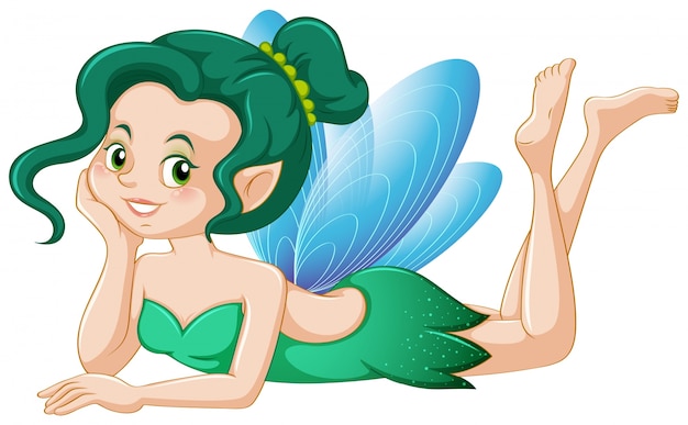 Cute fairy in green costume