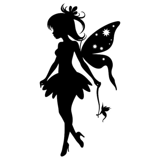 Vector cute fairy silhouette