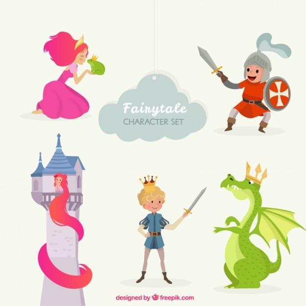 Vector cute fairy tale characters