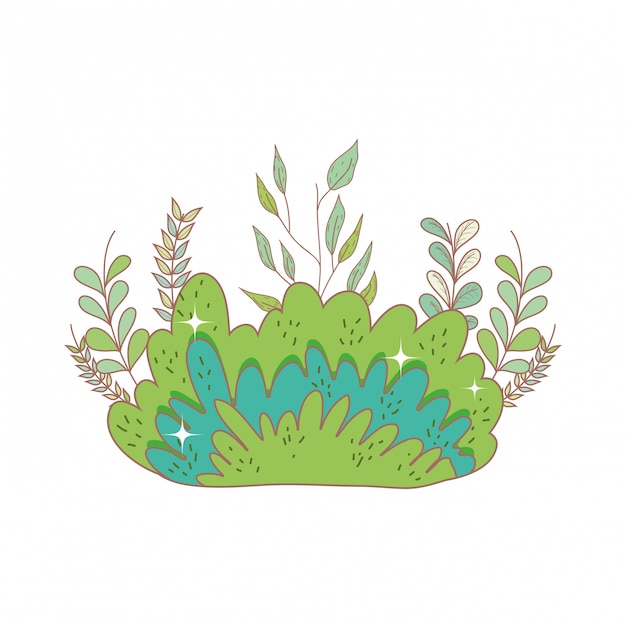 Cute fairytale bush icon