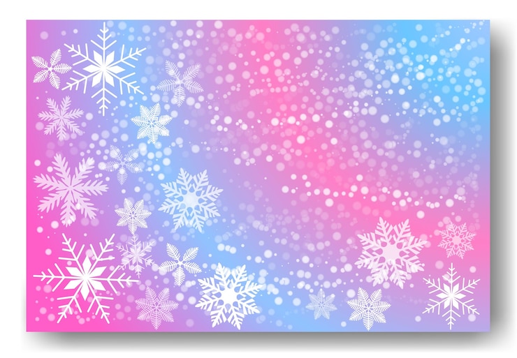 Vector cute falling snow flakes illustration wintertime speck frozen granules snowfall white color teal pink wallpaper scattered snowflakes december theme snow hurricane landscape