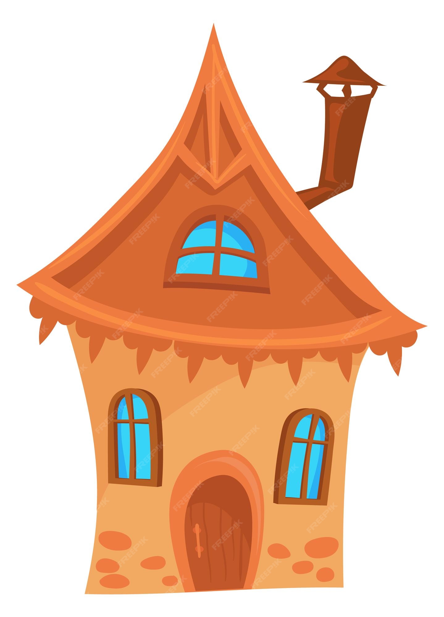 Premium Vector | Cute fantasy cottage cartoon house fairytale building