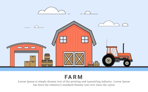 Vector cute farm background vector clipar