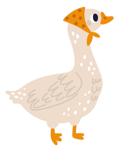 Cute farm goose Funny nature animal character