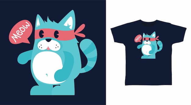 Cute fat cat tshirt design