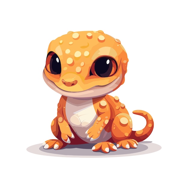 Cute fat gecko cartoon vector