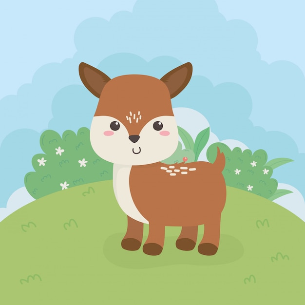 Cute fawn animal farm character