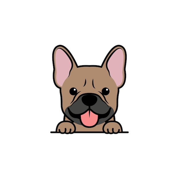 Cute fawn french bulldog puppy cartoon vector illustration