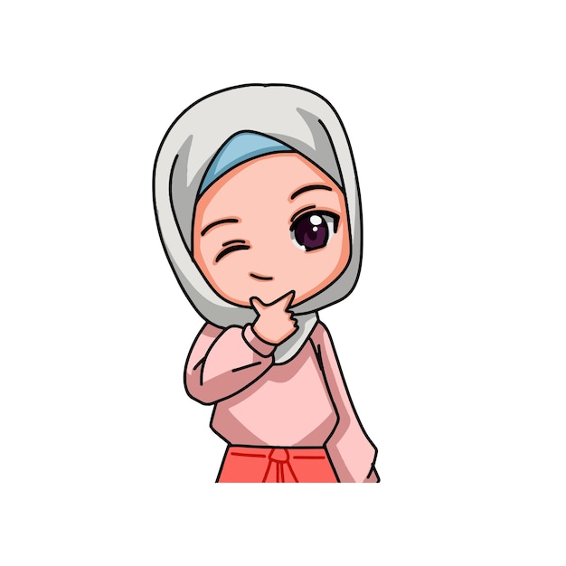 Cute Female Muslim Character