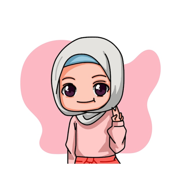 Cute Female Muslim Character