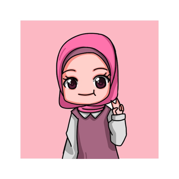 Cute female muslim character