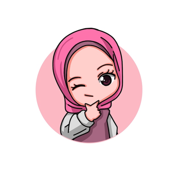 Cute female muslim character