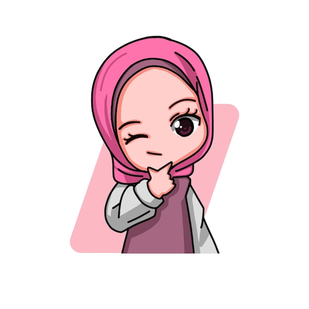 Cute female muslim character