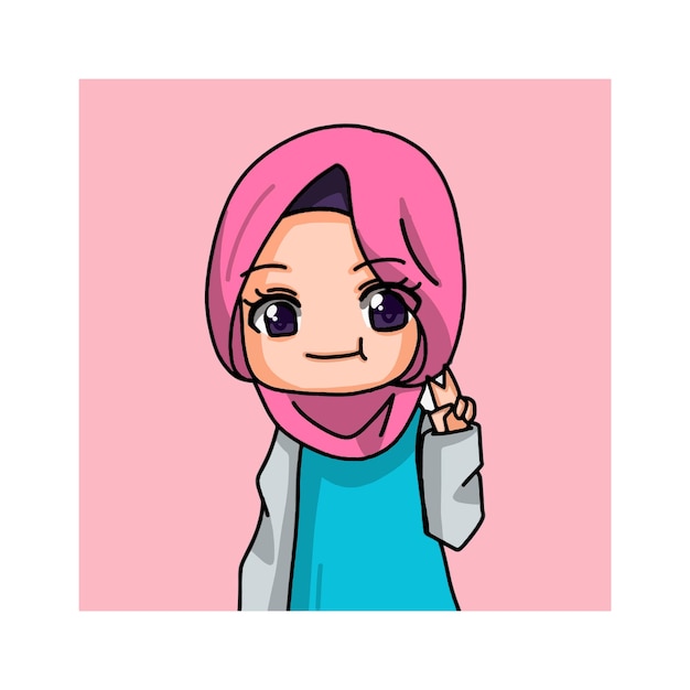 Cute Female Muslim Character