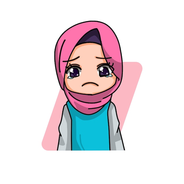 Vector cute female muslim character