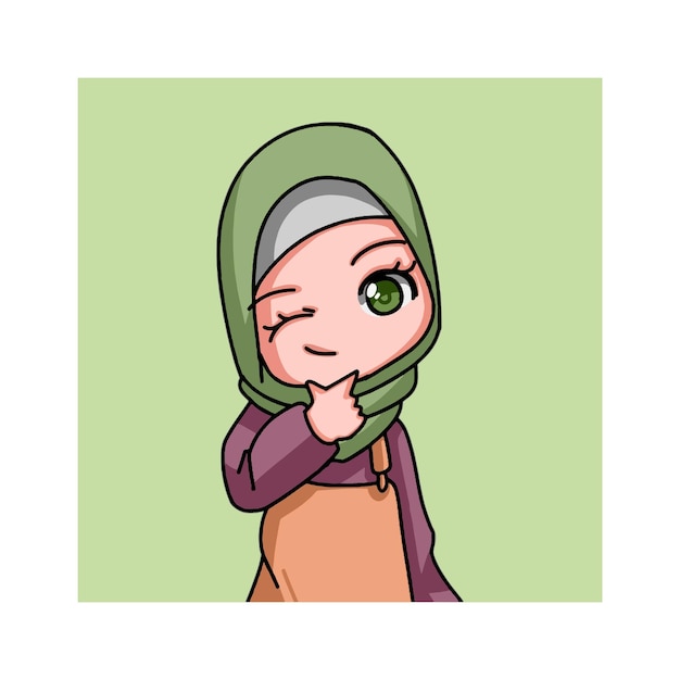 Cute female muslim character