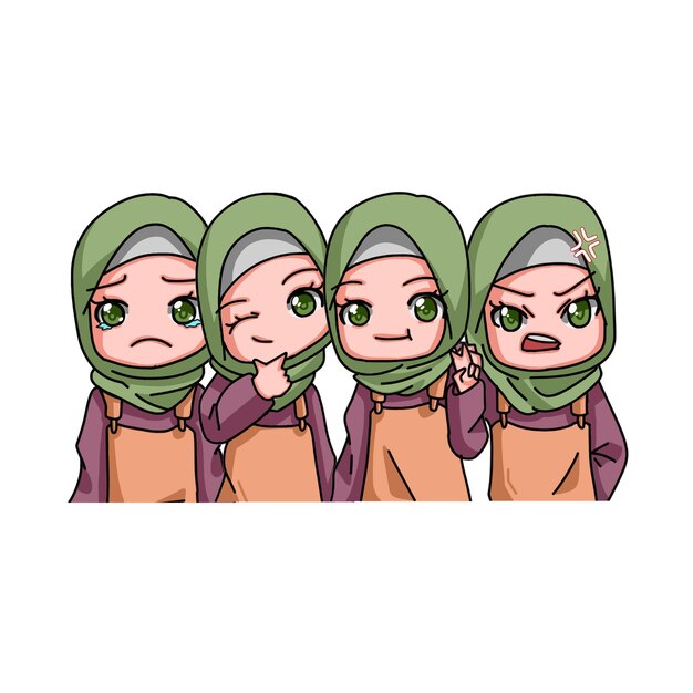 Cute Female Muslim Character