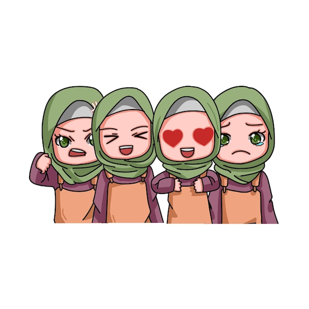 Cute Female Muslim Character