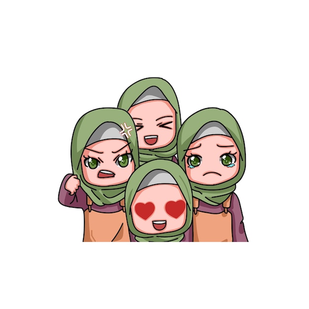 Cute Female Muslim Character