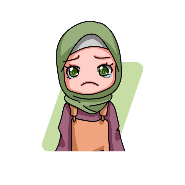 Vector cute female muslim character