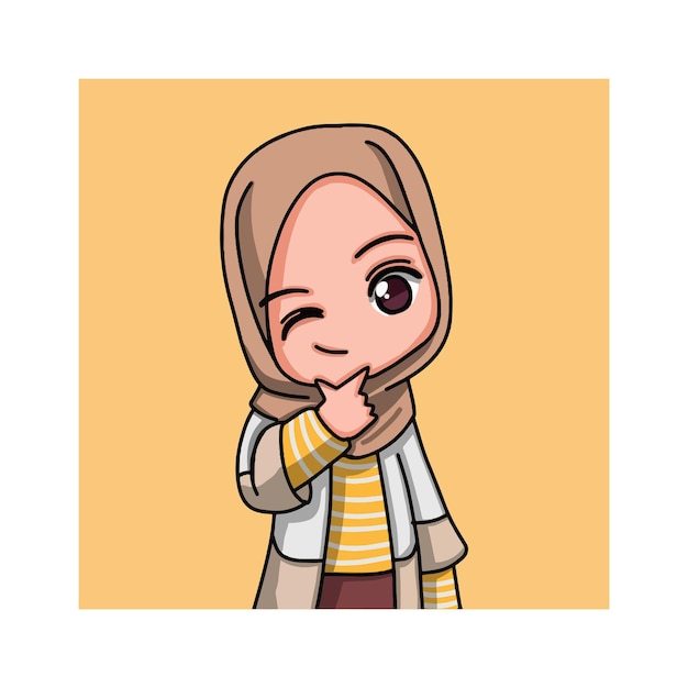 Cute Female Muslim Character