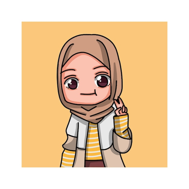 Cute Female Muslim Character