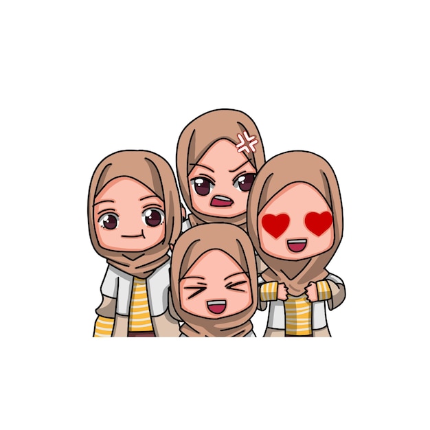 Cute Female Muslim Character