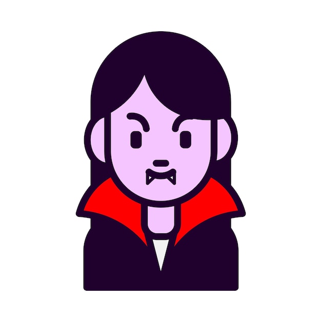 Cute Female Vampire Vector Illustration