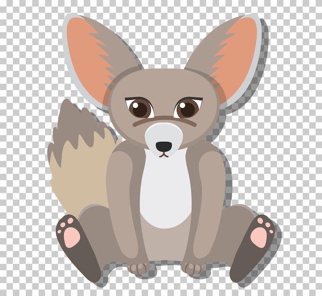 Cute fennec fox in flat cartoon style
