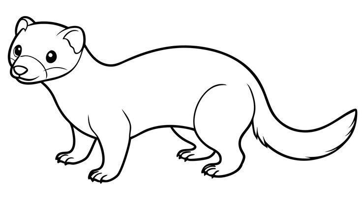 Vector cute ferret vector illustration